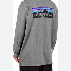 Patagonia Gray Long Sleeve with Mountain Graphic Size XL
